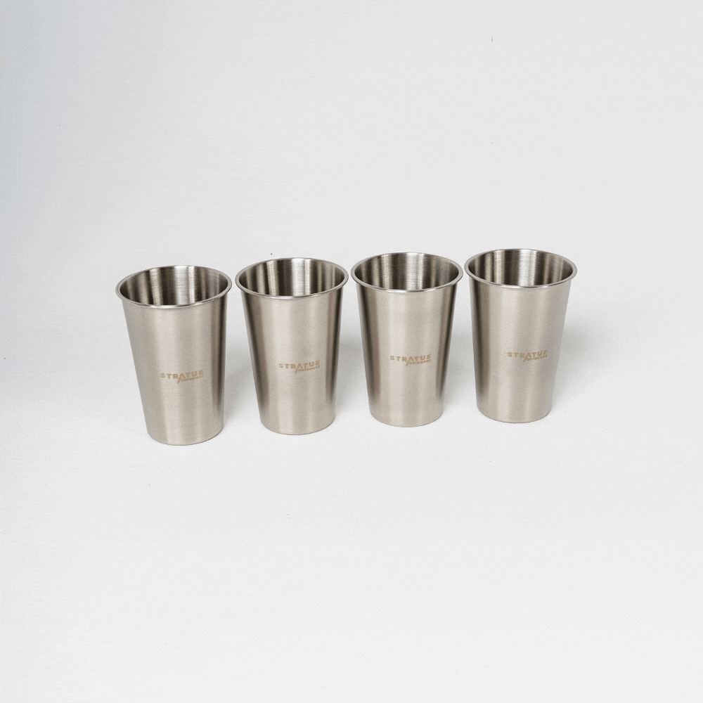 moving image of tumbler cups stacking and unstacking