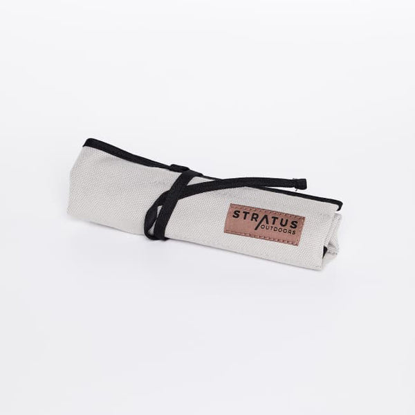 cutlery role set displayed in front of a white background.